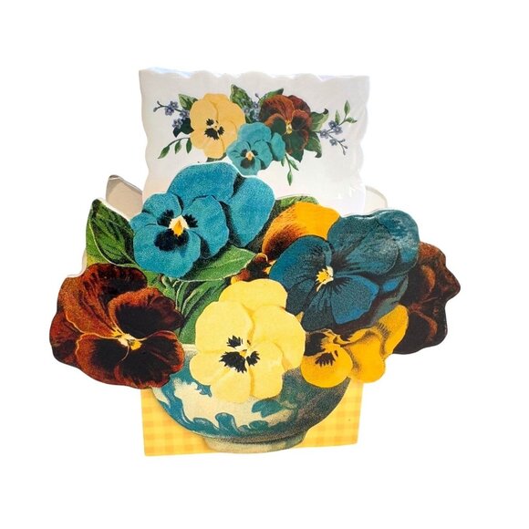Hallmark Floral Pansy Design Notepad Holder & Paper Notepad Set - Picture 1 of 8